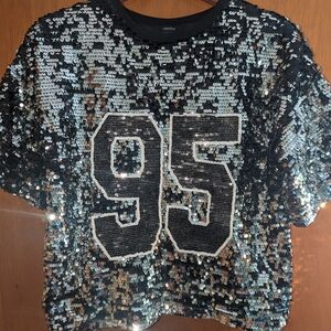 🖤 Forever 21 Sequin Silver and Black & Silver Jersey 🩶